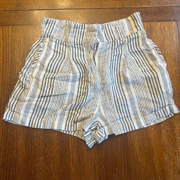 C&C California 100% Linen Striped Shorts - Size 4 - Picture 7 of 13